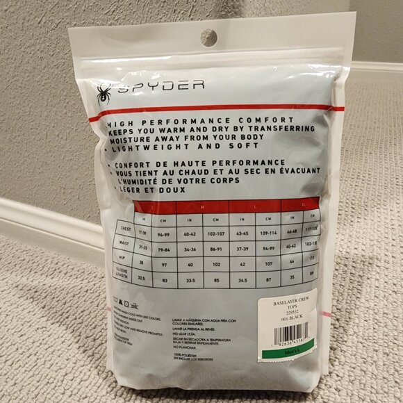 NEW SPYDER Mens Performance Baselayer Crew LARGE - Picture 5 of 5